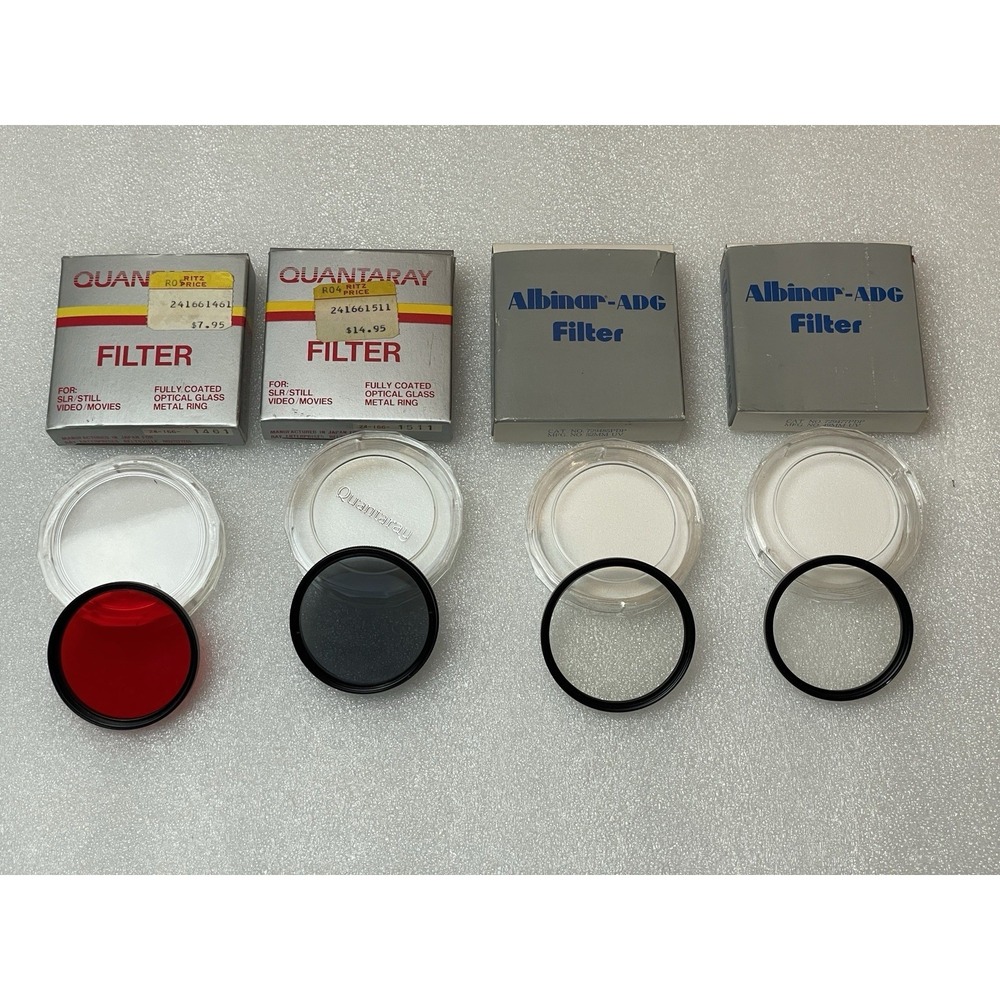 Camera Lens Filters‎ Lot Of Four 49 mm and 52 mm Albinar and Quantaray READ